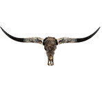 Carved Horns Longhorn Skull // Predator // Metallic Finish