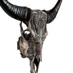 Carved Cow Skull // Gray Sun