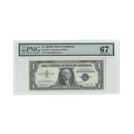 1957 A,B Series $1 Small Size Silver Certificate Three Piece Set // PMG Certified 67 GEM UNC