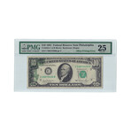 1981 $10 Federal Reserve Note // Offset Printing Error // PMG Certified Very Fine 25 Condition