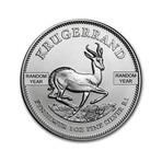 1 oz South African Krugerrand Silver Coin - Year Varies // Mint State // Deluxe Collector's Pouch