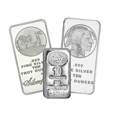 10 oz Silver Bar - Varying Design // Deluxe Collector's Pouch