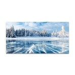 Cracking Frozen Lake & Trees (16"H x 48"W x 0.5"D)