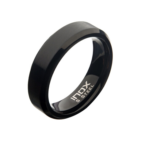 Matte Beveled Ring // 6mm // Black (Size 9)