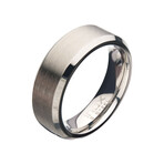 Matte Beveled Ring // 8mm // Silver (Size 9)