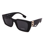 Burberry // Unisex BE4336-387887 Rectangular Sunglasses // Black + Dark Grigio
