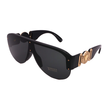 Versace // Unisex VE4391-GB187 Semi Rimless Sunglasses // Black + Gray