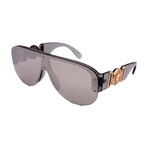 Versace // Unisex VE4391-3116G Semi Rimless Sunglasses // Transparent Gray + Light Silver Mirror