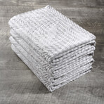 Organic Cotton Kitchen Towel Set // Set of 4 // White + Tan