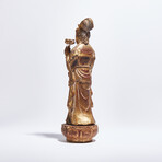 Antique Chinese Gilded Wood Quan Yin // Bodhisattva of Compassion