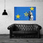 Banksy, Euro Stars Poster // Cut Version (8"H x 12"W x 0.75"D)