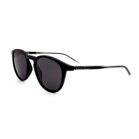 Hugo Boss // Men's 0964-S-0003 Round Polarized Sunglasses // Matte Black