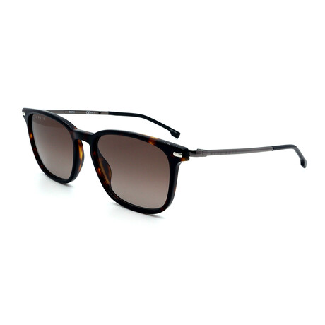 Hugo Boss // Men's 1020-S-086 Rectangular Sunglasses // Dark Havana