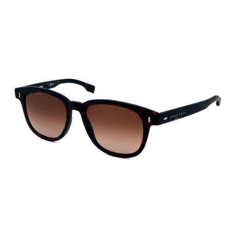 Hugo Boss // Men's 0956-S-086 Rectangular Sunglasses // Dark Havana