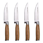 Zebra Wood Jumbo Steak Knives // Set of 4