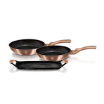 5-Piece Frypan Grill Plate Set // Heat Resistant Silicon Handles
