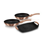 5-Piece Frypan Grill Plate Set // Heat Resistant Silicon Handles