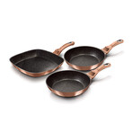 3-Piece Frypan Set With Grill Pan // Rose Gold