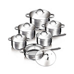 12-Pieces Jumbo Stainless Steel Gourmet Cookware Set