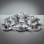 12-Pieces Jumbo Stainless Steel Gourmet Cookware Set