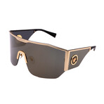 Versace // Unisex VE2220-10025A Irregular Sunglasses // Gold + Gray + Black