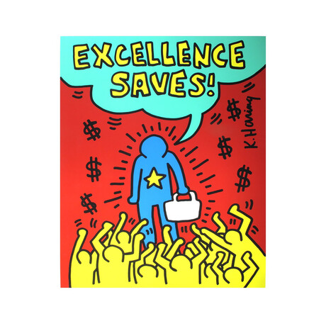 Keith Haring // Excellence Saves // 1990 Serigraph