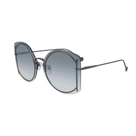 Unisex Round Metal Sunglasses // Ruthenium + Gray