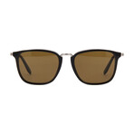 Unisex Square Acetate Sunglasses // Black + Brown