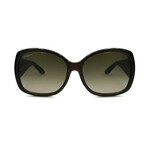 Women's Butterfly Acetate Sunglasses // Brown + Green