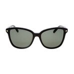 Women Square Sunglasses // Black + Green