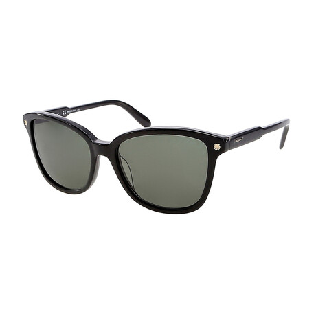 Women Square Sunglasses // Black + Green