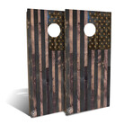 Rustic Wood + American Flag // 4' x 2' Cornhole Board Set