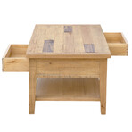 Ashford // 40" Reclaimed Wood Coffee Table With Storage Shelf + Two Drawers