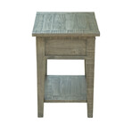 Ashford // 20" Reclaimed Wood Table With Storage Shelf + One Drawer (Brown)