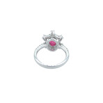 18k White Gold Diamond + Ruby Ring // Ring Size: 6 // Pre-Owned