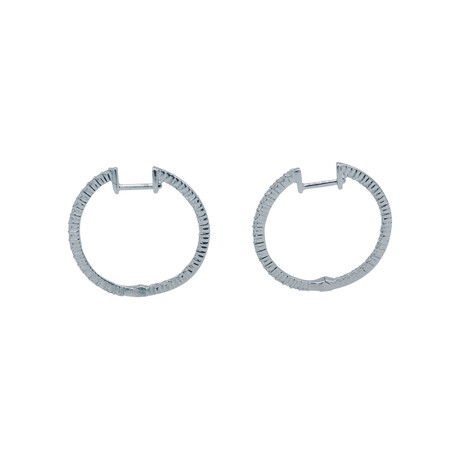 14k White Gold Diamond Hoop Earrings III // Pre-Owned