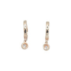 14k Rose Gold Diamond Dangle Hoop Earrings // Pre-Owned