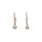 14k Rose Gold Diamond Dangle Hoop Earrings // Pre-Owned