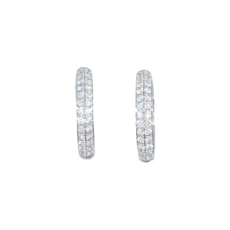14k White Gold Diamond Hoop Earrings IV // Pre-Owned