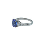 Platinum Diamond + Tanzanite Ring // Ring Size: 6 // Pre-Owned