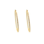 14k Yellow Gold Diamond Hoop Earrings II // Pre-Owned