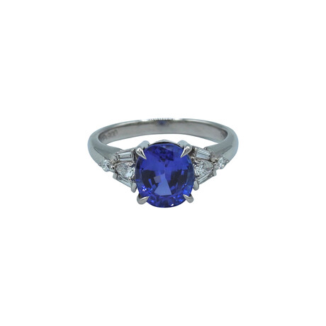 Platinum Diamond + Tanzanite Ring // Ring Size: 6 // Pre-Owned