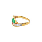 18k Yellow Gold Diamond + Emerald Ring // Ring Size: 6 // Pre-Owned