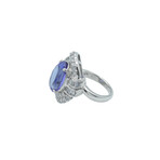 Platinum Diamond + Tanzanite Ring // Ring Size: 7.5 // Pre-Owned