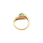 18k Yellow Gold Diamond + Emerald Ring // Ring Size: 6 // Pre-Owned