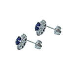 18k White Gold Sapphire + Diamond Earrings // Pre-Owned