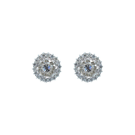 18k White Gold Diamond Illusion Stud Earrings // Pre-Owned