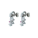 18k White Gold Diamond + Ruby Earrings // Pre-Owned