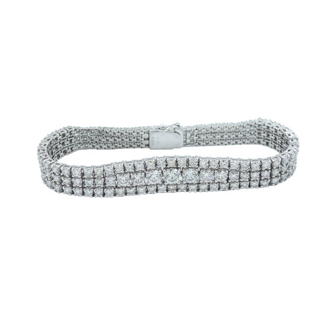 Platinum + Diamond Wide Tennis Bracelet // 7.5" // Pre-Owned