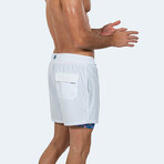 Hidden Bay Swim Shorts // White (M)